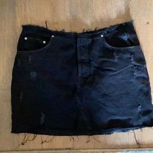BDG raw edge denim mini skirt